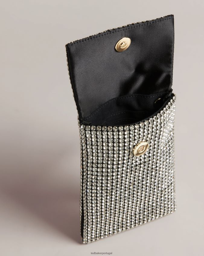 artigos para casa Ted Baker bolsa transversal de cristal glitzah prata coleção 8X6HDF791