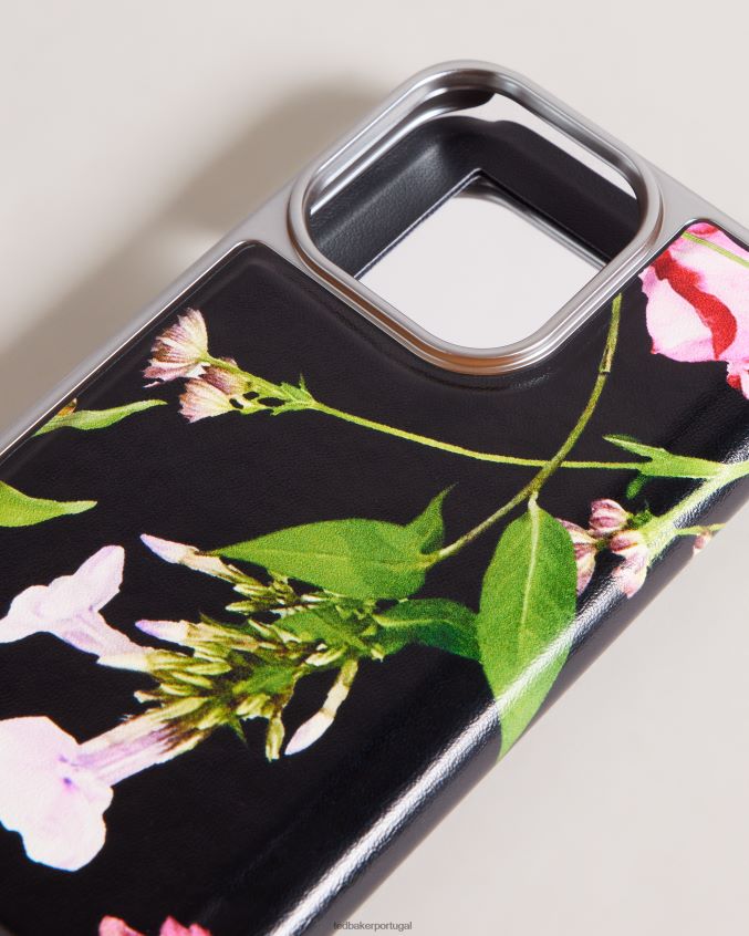 artigos para casa Ted Baker capa espelhada para iphone 13 pro com estampa de buquê akivan preto coleção 8X6HDF2108