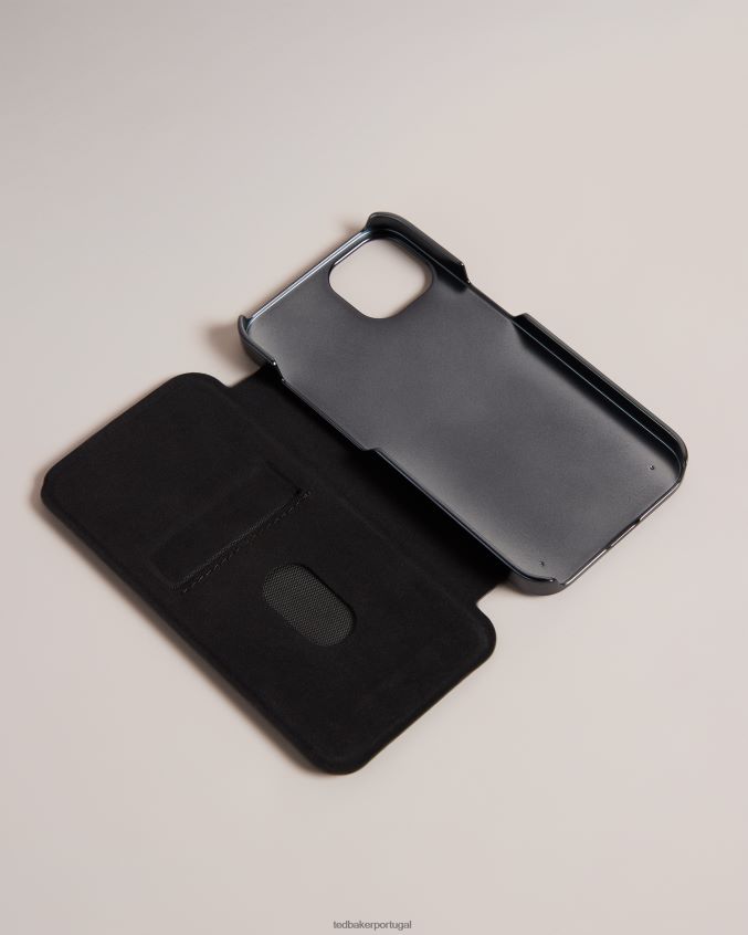 artigos para casa Ted Baker capa fólio para iphone 13 hcheki house check preto coleção 8X6HDF2009