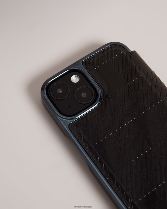 artigos para casa Ted Baker capa fólio para iphone 13 hcheki house check preto coleção 8X6HDF2009