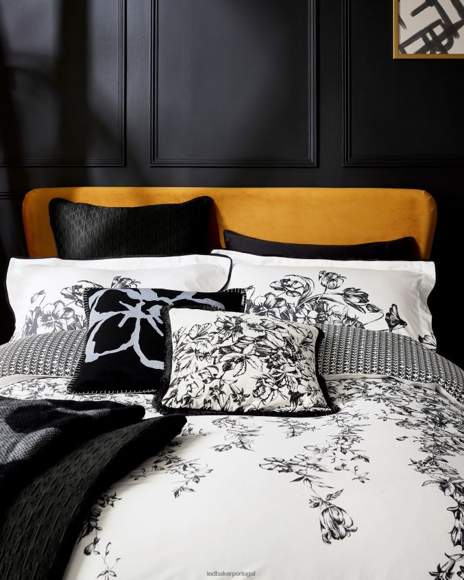 artigos para casa Ted Baker conjunto de capa de edredon king dropli elegância marfim coleção 8X6HDF2097