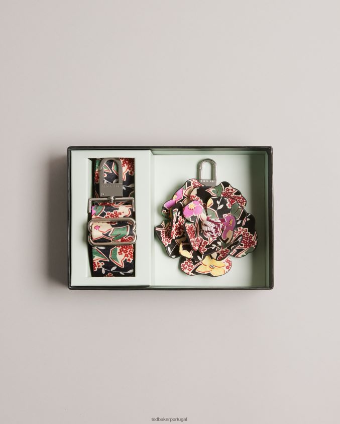 presentes Ted Baker Conjunto de pulseira e chaveiro impresso eemmaay preto mulheres 8X6HDF949
