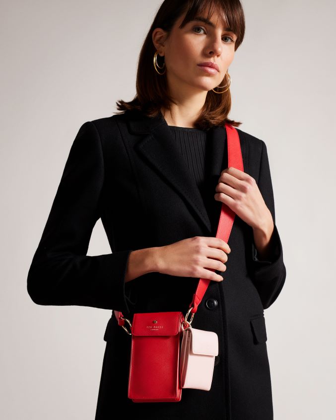 presentes Ted Baker bolsa de coração cravejada shamih e porta-cartões vermelho mulheres 8X6HDF947