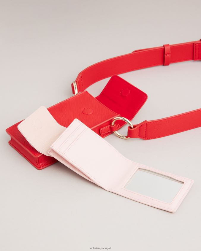 presentes Ted Baker bolsa de coração cravejada shamih e porta-cartões vermelho mulheres 8X6HDF947