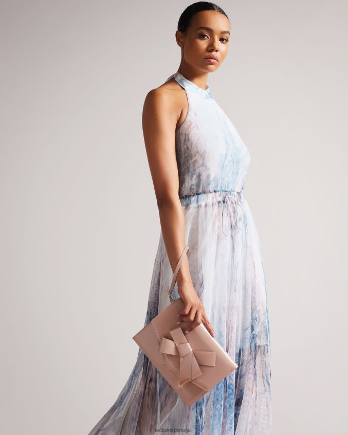 presentes Ted Baker bolsa envelope com laço nikkey nó Rosa pálido mulheres 8X6HDF775