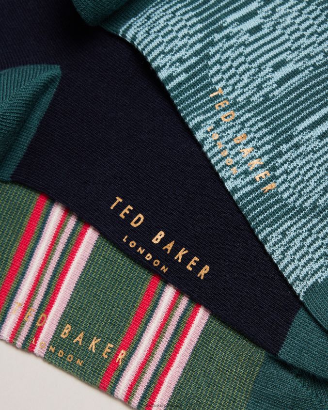 presentes Ted Baker metoyou três pacotes de meias variadas sortido homens 8X6HDF1913