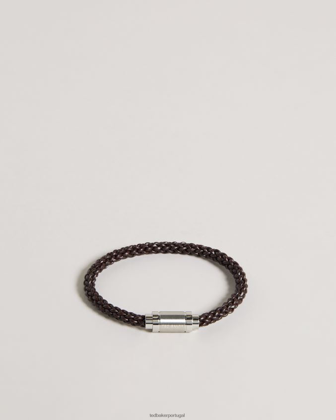 presentes Ted Baker pulseira de couro duran chocolate marrom homens 8X6HDF1819