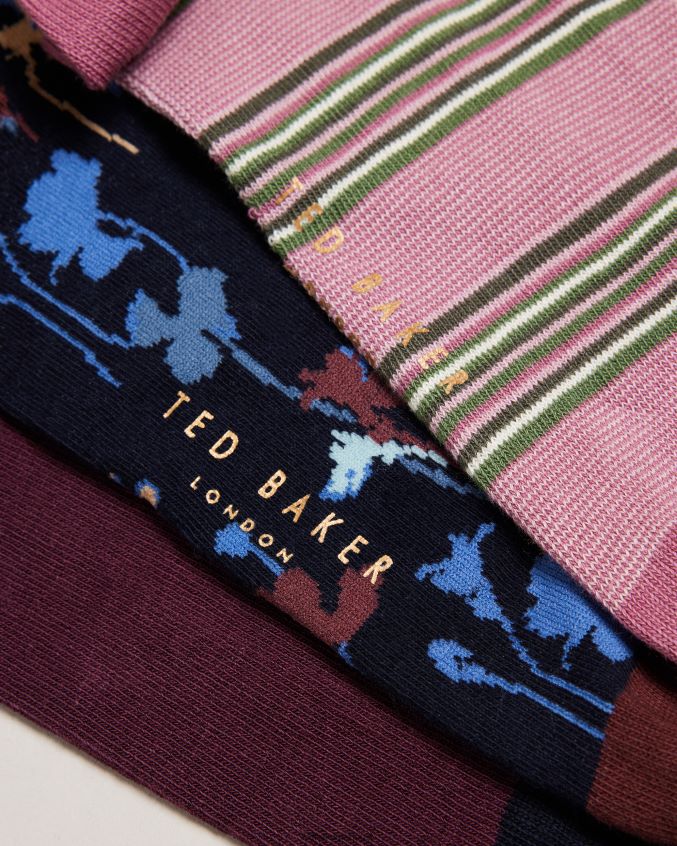 presentes Ted Baker que tipo de três pacotes de meias variadas sortido homens 8X6HDF1903