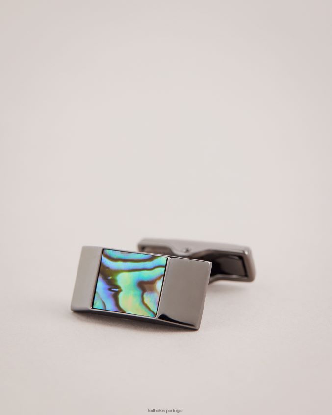 acessórios Ted Baker abotoaduras geométricas presus cor metalizada homens 8X6HDF1993