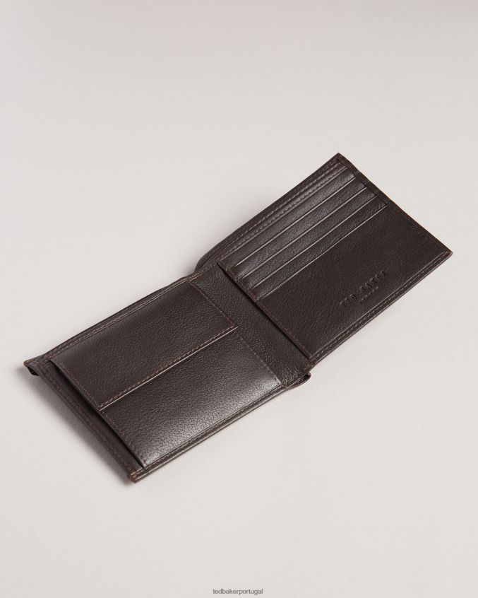 acessórios Ted Baker Conjunto de presente com porta-cartões de marca Steven em relevo chocolate marrom homens 8X6HDF2084