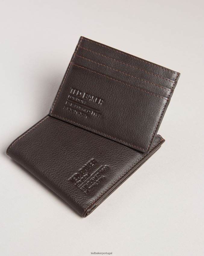 acessórios Ted Baker Conjunto de presente com porta-cartões de marca Steven em relevo chocolate marrom homens 8X6HDF2084