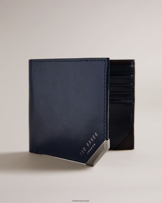 acessórios Ted Baker carteira de moedas bifold de canto de metal kornerr marinha homens 8X6HDF1841