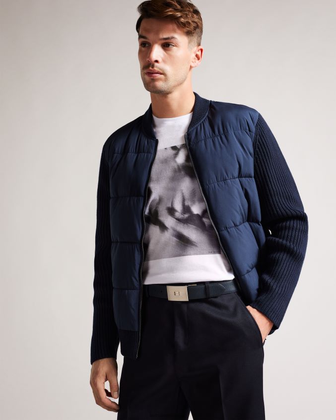 acessórios Ted Baker cinto com fivela texturizada aydon marinha homens 8X6HDF1972