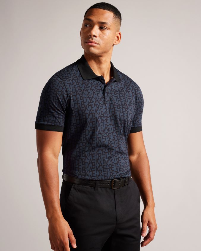 acessórios Ted Baker cinto de couro com textura mista siymon preto homens 8X6HDF1932