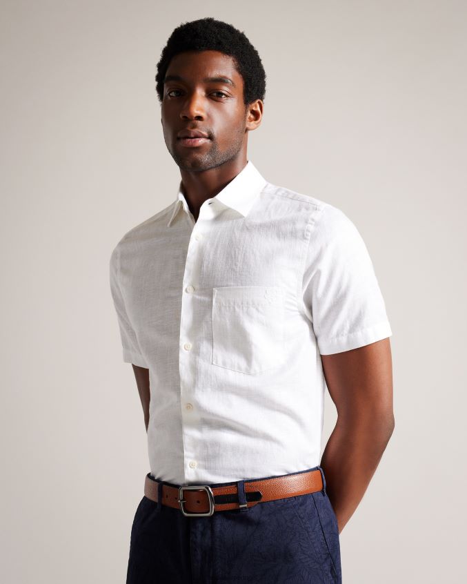 acessórios Ted Baker cinto de couro jaims com detalhe contrastante bronzeado homens 8X6HDF2059