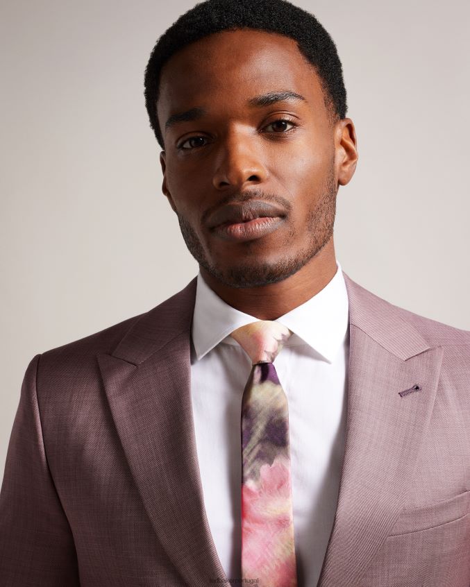 acessórios Ted Baker gravata de seda com estampa floral borrada blurtie rosa homens 8X6HDF1919
