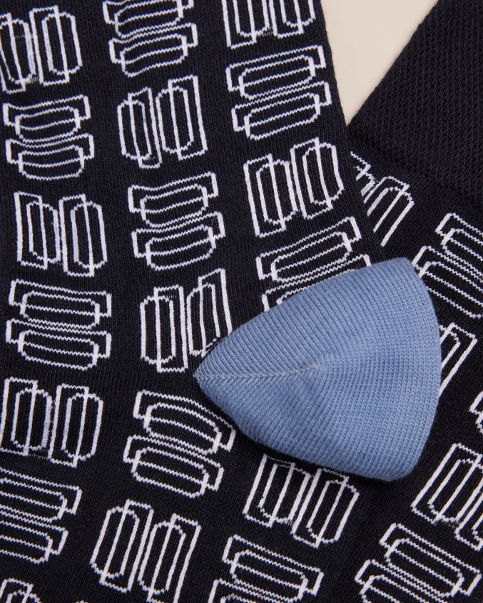 acessórios Ted Baker meias com padrão geométrico gridsoc azul marinho homens 8X6HDF1946