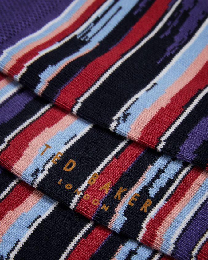 acessórios Ted Baker meias listradas azul homens 8X6HDF2080