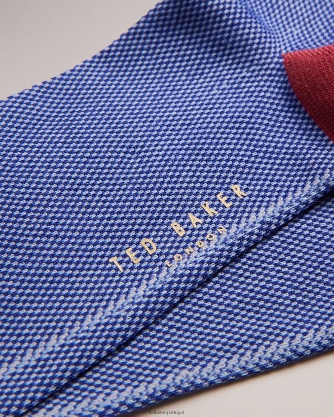 acessórios Ted Baker meias semi-lisas tedtext azul homens 8X6HDF1906