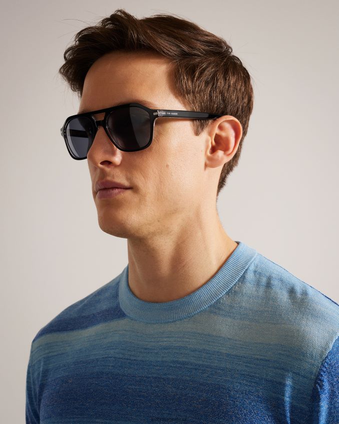 acessórios Ted Baker óculos de sol aviador geométrico blkavi preto homens 8X6HDF2060