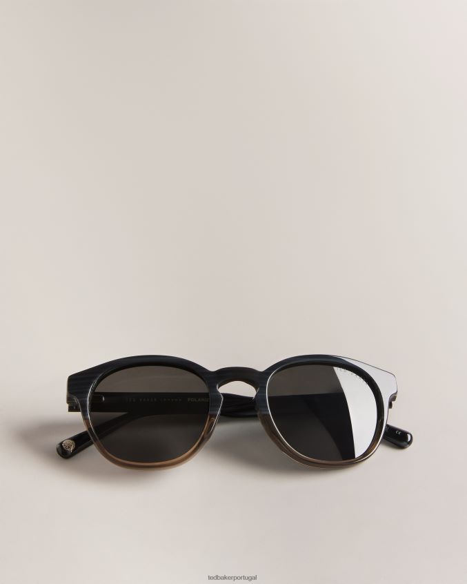 acessórios Ted Baker óculos de sol redondo color block gryglas cinza homens 8X6HDF2063