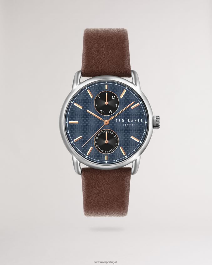 acessórios Ted Baker relógio com monograma com pulseira de couro ver bronzeado homens 8X6HDF1908