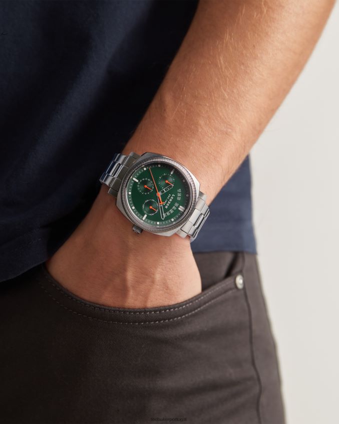 acessórios Ted Baker relógio com pulseira de aço inoxidável de um quarto prata homens 8X6HDF1945