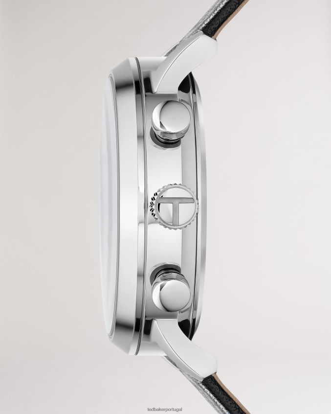 acessórios Ted Baker relógio com pulseira de couro liso minuta preto homens 8X6HDF2012