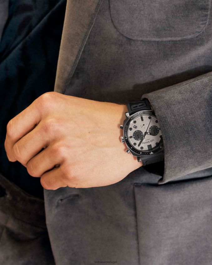 acessórios Ted Baker relógio com pulseira de silicone silcn preto homens 8X6HDF2050