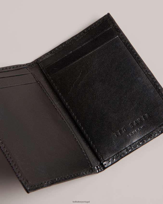 acessórios Ted Baker porta-cartões de folha gravada a laser wincard preto homens 8X6HDF2024