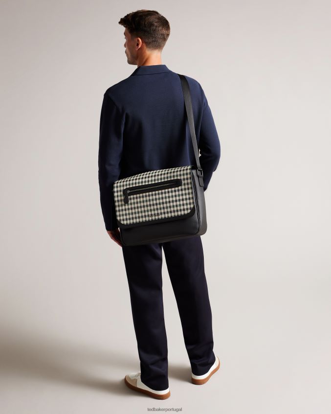bolsas Ted Baker Bolsa mensageiro Portrey House Check PU marinha homens 8X6HDF1737