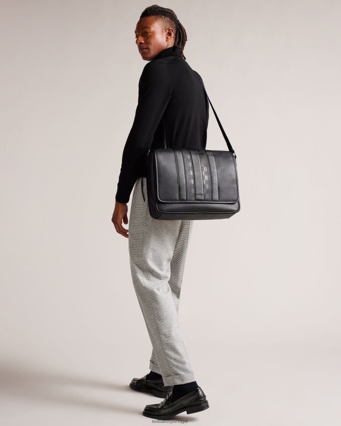 bolsas Ted Baker bolsa mensageiro wayvon house check pu preto homens 8X6HDF1753