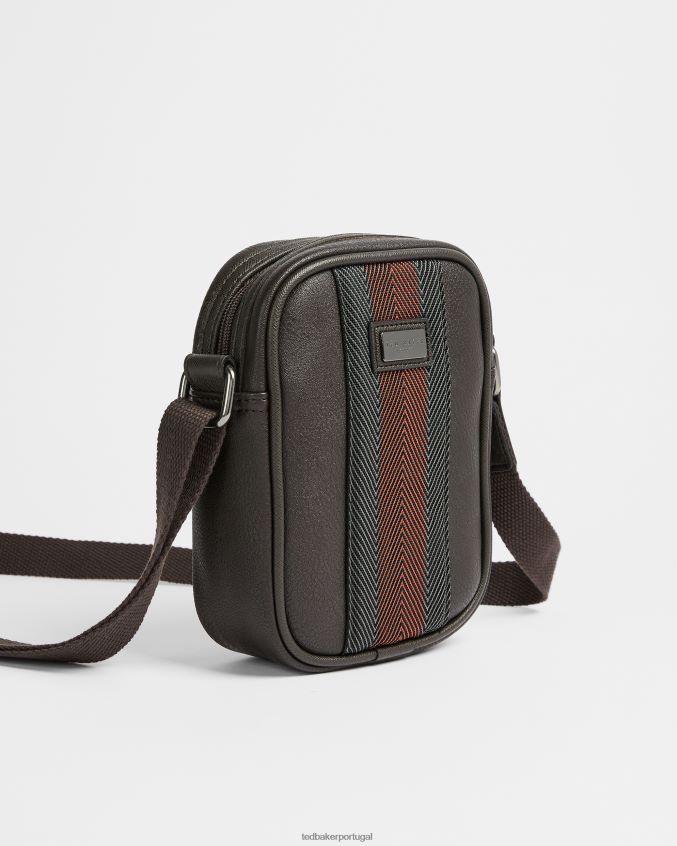 bolsas Ted Baker bolsa tiracolo sundie mini de couro chocolate marrom homens 8X6HDF1786