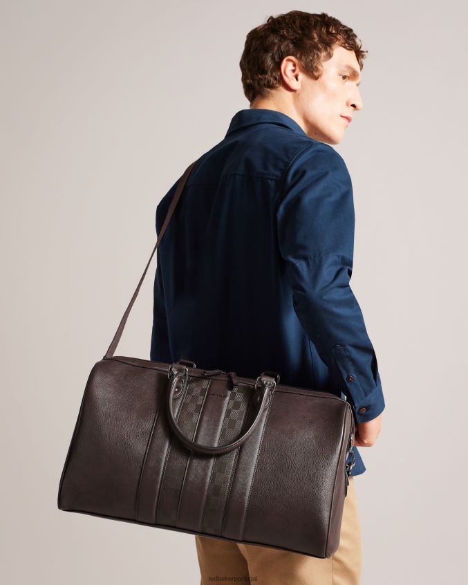 bolsas Ted Baker waylin house check pu bolsa chocolate marrom homens 8X6HDF1741