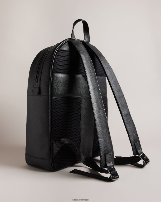 bolsas Ted Baker mochila de couro nikolai saffiano preto homens 8X6HDF1779