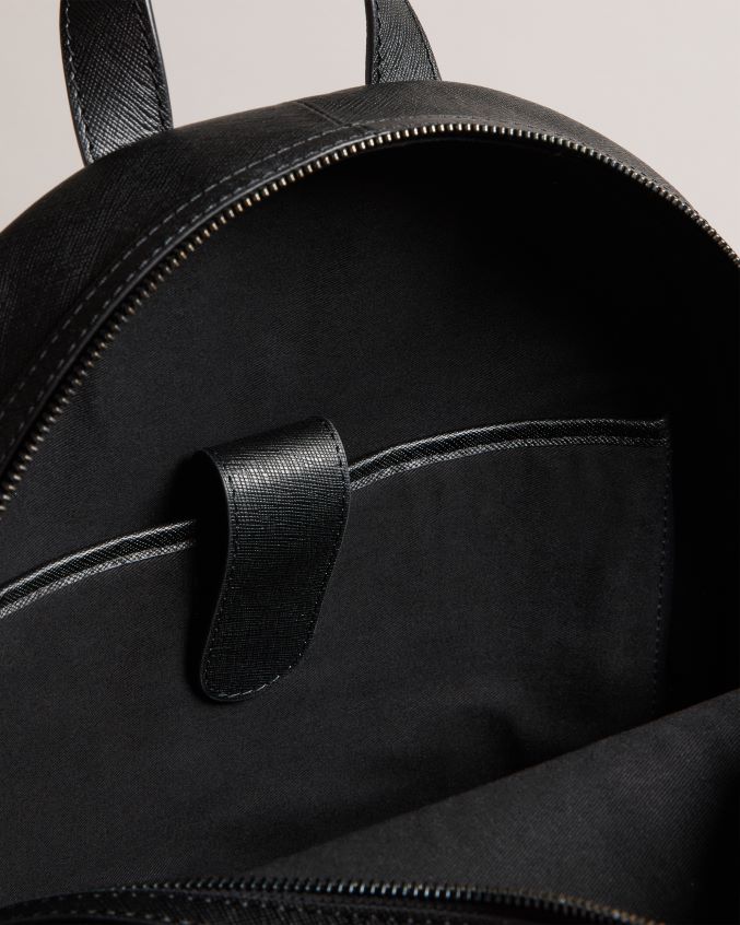 bolsas Ted Baker mochila de couro nikolai saffiano preto homens 8X6HDF1779