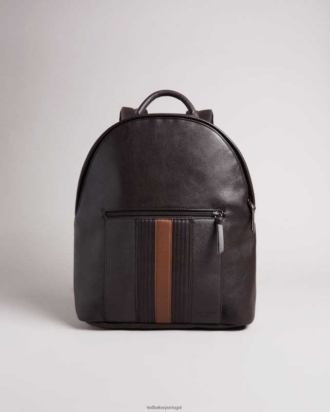 bolsas Ted Baker mochila listrada esentle pu brn-choc homens 8X6HDF1775
