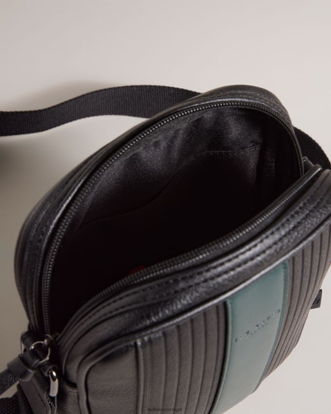 bolsas Ted Baker bolsa de voo em pu listrada grande everton preto homens 8X6HDF1780