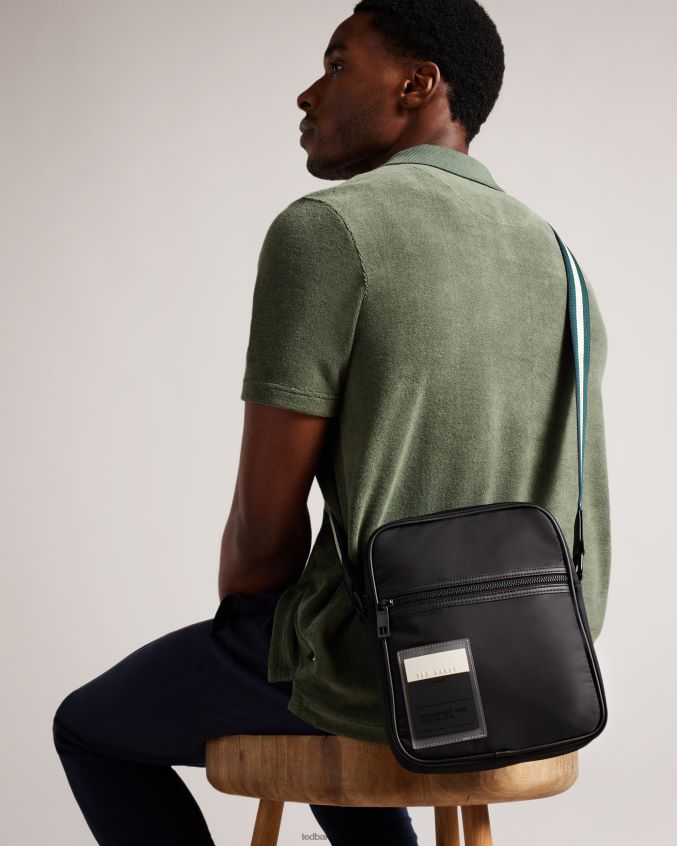 bolsas Ted Baker bolsa de voo esportiva retrô matee sarja preto homens 8X6HDF1778