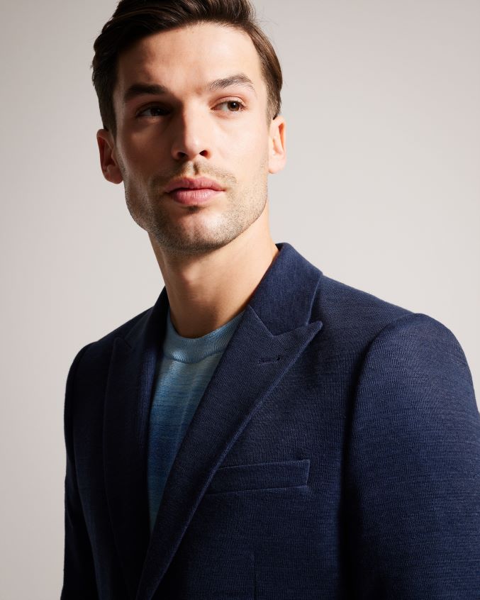 roupas Ted Baker blazer jersey slim fit keanuj marinha homens 8X6HDF1326