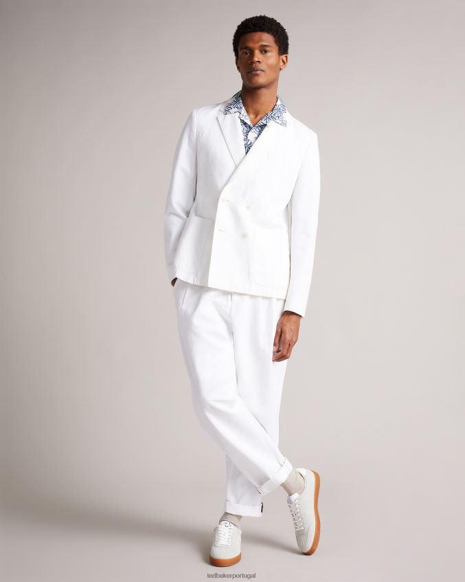 roupas Ted Baker ithon blazer otomano trespassado branco homens 8X6HDF1398