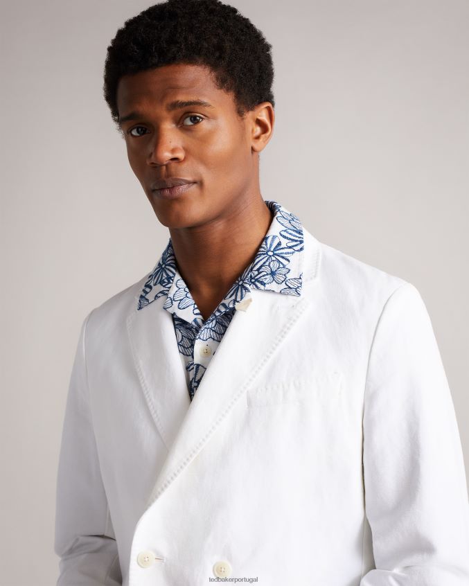 roupas Ted Baker ithon blazer otomano trespassado branco homens 8X6HDF1398