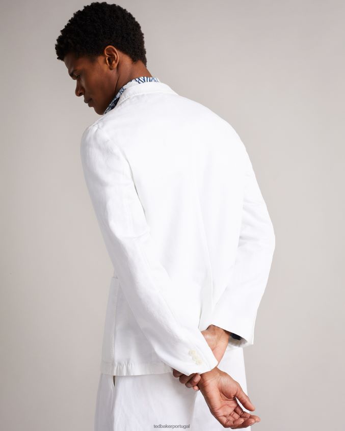 roupas Ted Baker ithon blazer otomano trespassado branco homens 8X6HDF1398