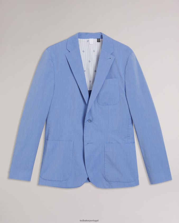 roupas Ted Baker paco shot blazer de algodão azul homens 8X6HDF1455