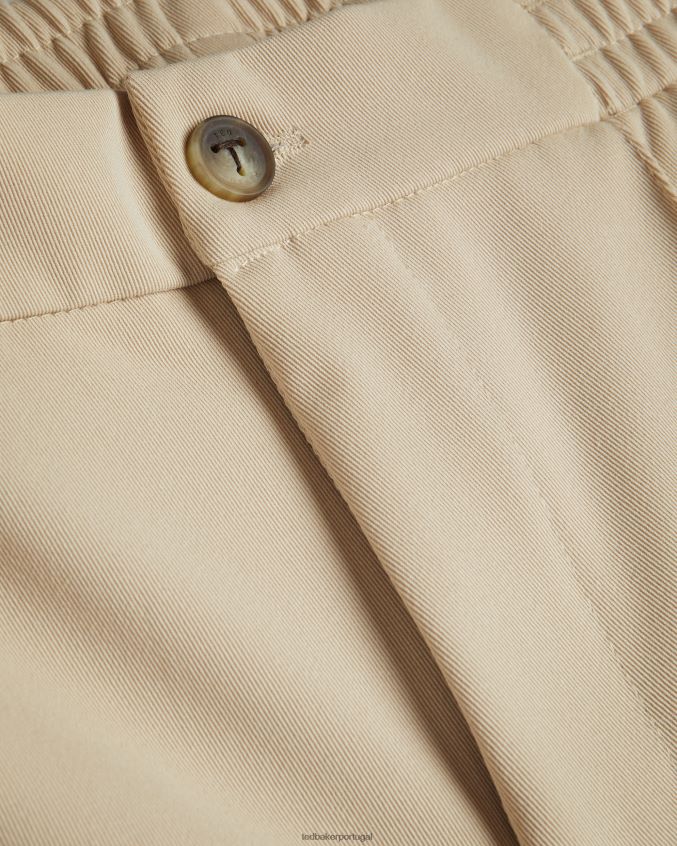 roupas Ted Baker Rodny Irvine calça slim fit com elástico pedra homens 8X6HDF1503