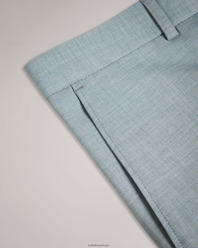 roupas Ted Baker benonts calças de terno de mistura de lã cinza claro homens 8X6HDF1617