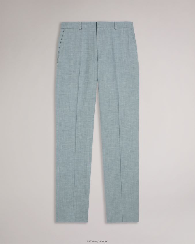 roupas Ted Baker benonts calças de terno de mistura de lã cinza claro homens 8X6HDF1617