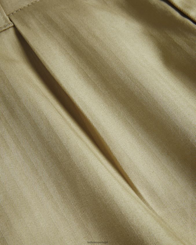 roupas Ted Baker calça bossar regular fit espinha de peixe natural homens 8X6HDF1567