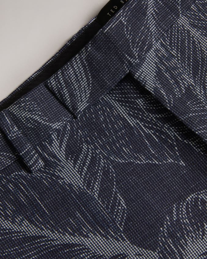 roupas Ted Baker calça de terno folha postot marinha homens 8X6HDF1604