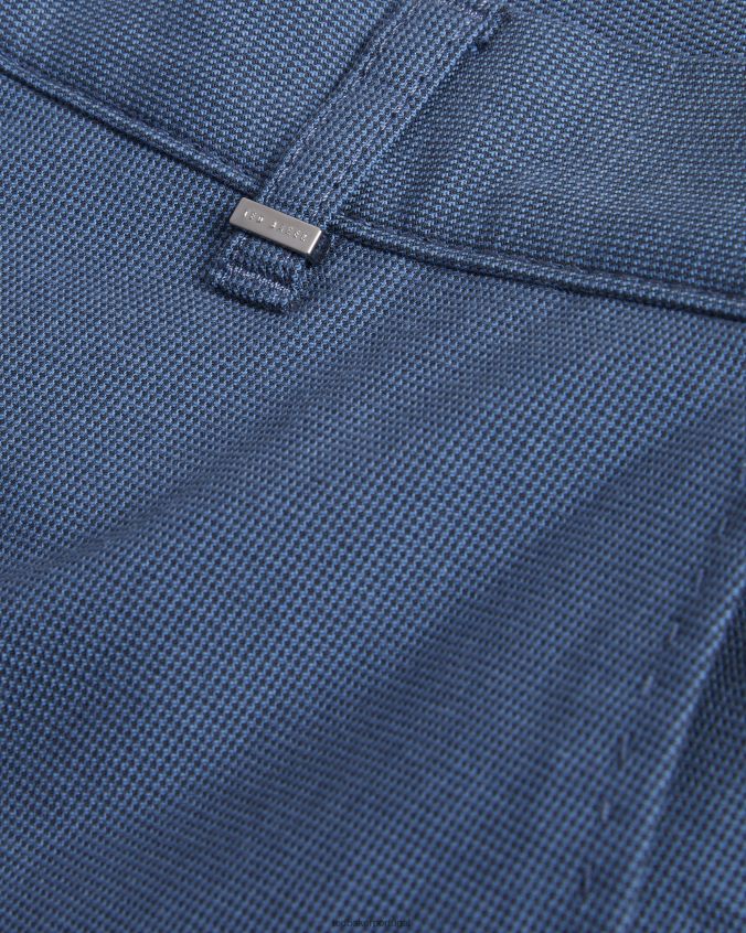roupas Ted Baker calça dogtooth slim fit portmay marinha homens 8X6HDF1437